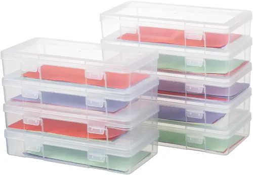 Miniatura 10 de novelinks Contenedores de almacenamiento de plástico transparentes apilables con tapa de cierre - Contenedores de almacenamiento organizadores de 2
