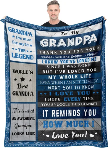 Quilazy Regalos para el día del padre, regalos de cumpleaños para abuelos, mejor regalo de cumpleaños para abuelos de parte de nietos, genial Azul