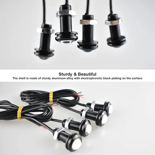 Miniatura 3 de 4 luces delanteras para parrilla delantera de automóvil, montaje de perno LED blanco, luces decorativas compatibles con automóviles, barcos, SUV
