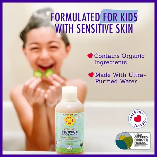 Miniatura 5 de California Kids Shampoo + Gel de baño Chillax Lavender Body Wash Cuidado suave de la piel para niños + adolescentes 100% a base de plantas