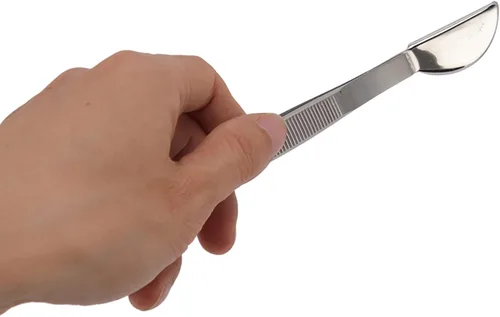 Miniatura 5 de TOPINCN Pinzas para bonsái, pinzas largas de acero inoxidable para plantas con cabeza de espátula de luna, jardín en maceta, aflojamiento de planta