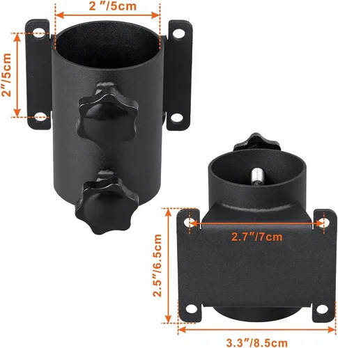 Miniatura 2 de Soporte resistente para sombrilla de patio, soporte para sombrilla de patio, soporte de montaje de abrazadera para barandilla de terraza, montaje