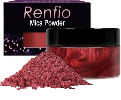 Miniatura 27 de Renfio Polvo de mica, polvo de mica de 60 colores para resina epoxi natural, pigmento de color, pigmento en polvo, botellas de 0.25 onzas, pigmentos