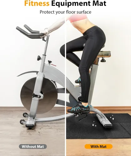 Miniatura 4 de Alfombrilla plegable de goma para caminadora, alfombrilla para bicicleta estática con absorción de impactos impermeable, antideslizante, tapete