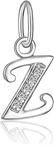 Miniatura 26 de Adabele Auténtica plata de ley brillante A-Z 26 letras pequeñas del alfabeto con circonita cúbica, colgante de diamantes de imitación resistente al