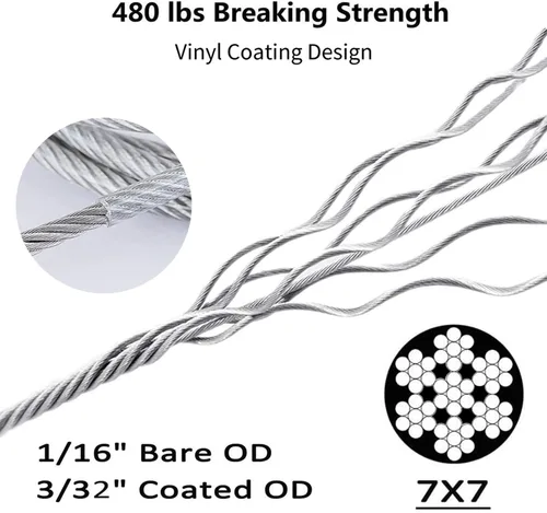 Miniatura 2 de Kit de accesorios para toldo de 6 pulgadas, juego de 84 piezas de accesorios de montaje de vela de acero inoxidable con 48 pies (12 pies x 4) cables