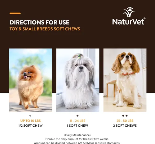 Miniatura 5 de NaturVet Suplemento para Razas Pequeñas - para Apoyo Articular, Digestión, Cuidado de la Piel y el Pelaje - Multivitamínicos para Perros
