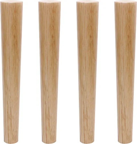 Miniatura 15 de Patas de madera maciza de roble barniz, patas rectas, patas de mesa de café, 2.4 – 27.6 in, para tocador, armario, con placa de montaje, tornillos