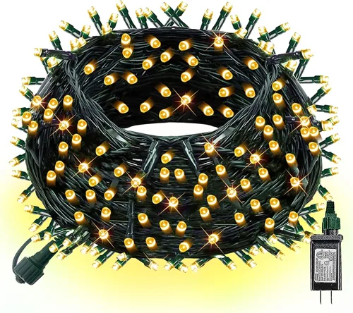 Miniatura 20 de Dazzle Bright - Guirnalda de luces de Navidad para exteriores, 1000 luces LED de 328 pies, enchufe de luz de hada con control remoto, 8 modos