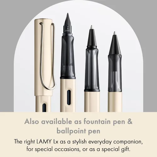 Miniatura 6 de LAMY Lx Palladium Rollerball Pen - Bolígrafo ligero con agarre transparente y ergonómico y ancho de línea M - cuerpo de aluminio anodizado - incluye