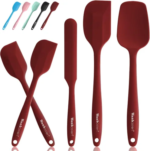 Miniatura 9 de Wanbasion Juego de 5 Espátulas de Silicona Premium Resistentes al Calor, Juego de Espátulas de Cocina Aptas para Lavavajillas para Utensilios