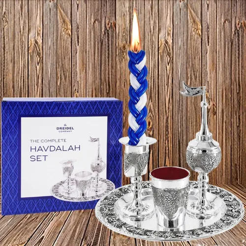 Miniatura 9 de The Dreidel Company Havdalah - Juego de copa de vino, con portavelas e incienso para especias, chapado en plata (paquete de 2)
