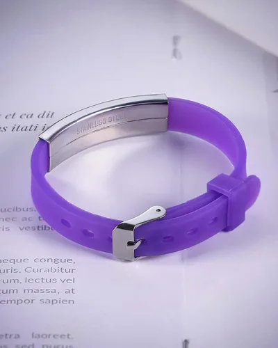 Miniatura 3 de JF.JEWELRY Pulseras de alerta médica personalizadas, pulsera de silicona para identificación médica para niños y niñas, pulseras médicas grabadas