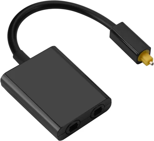 Zerone Divisor de audio óptico Toslink digital, cable de fibra de 1x2, conectores de oro de 24 quilates, fibra sintética de baja fluctuación para