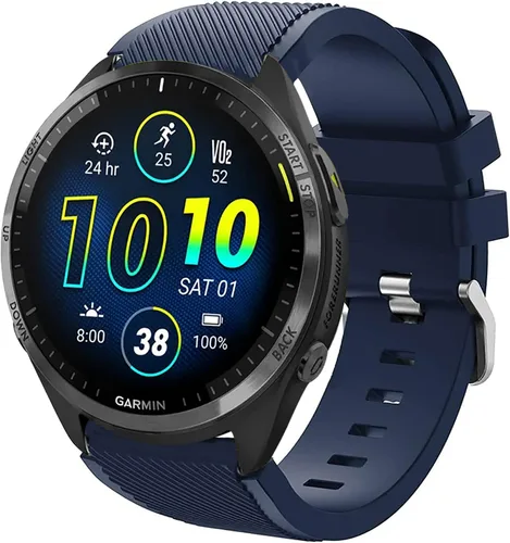 Miniatura 8 de Lamshaw Correas compatibles con Garmin Forerunner 965, correas de repuesto clásicas de silicona compatibles con reloj inteligente Garmin Forerunner