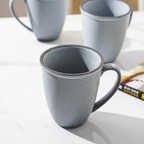 Stone Lain Juego de platos de gres, 4 tazas, Tina - Azul y gris