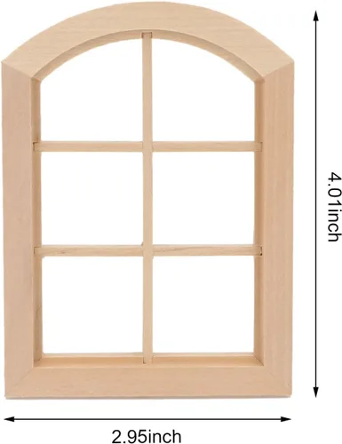 Miniatura 4 de Ventanas de casa de muñecas 1: Marco de ventana miniatura de 6 paneles a escala de 12 paneles, decoración de casa de bricolaje, modelo de ventana