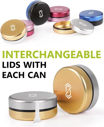 Miniatura 7 de OZCHIN Lata de metal para ZYN para Snus – 2 latas – Contenedor portátil hermético de aluminio sin olor, a prueba de olores, tapa de rosca, a prueba