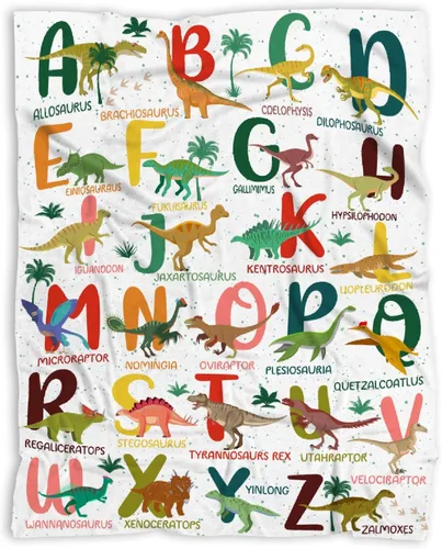 Miniatura 31 de Manta de dinosaurio para regalo, manta de franela ultra suave y acogedora, manta de forro polar ligera y mullida, manta de felpa cálida para sofá