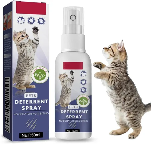 Spray disuasorio para gatos, espray disuasorio para marcas de orina y arañazos, disuasorio de arañazos para gatos para interiores y exteriores,