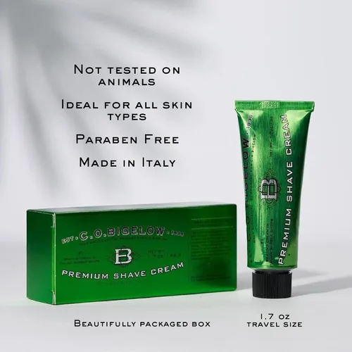 Miniatura 5 de C.O. Bigelow - Crema de afeitar de viaje, 1.7 onzas para hombre con aceite de eucalipto para pieles sensibles y todo tipo de piel, tamaño de viaje
