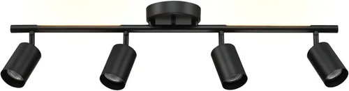 Miniatura 3 de GLOBE Electric 64000166 30" Iluminación de pista de 4 luces con tira de luz nocturna integrada LED de 7 W, negro mate, cabezales de pista