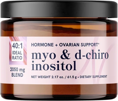 Polvo de mio-inositol y D-Chiro Inositol | Equilibrio hormonal para mujeres | Proporción ideal 40:1 | Myo 2000 mg, D Chiro 50mg | Regula el ciclo