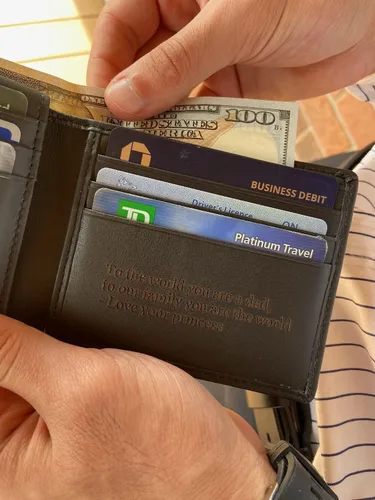Miniatura 3 de Carteras personalizadas para hombres regalos personalizados para hombres cartera personalizada para hombres cuero de grano completo grabado
