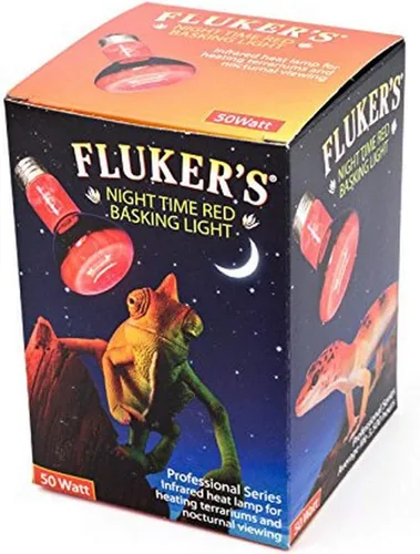 Fluker's Foco rojo de la noche que toma el sol, lámpara infrarroja del calor para los reptiles, 50 vatios