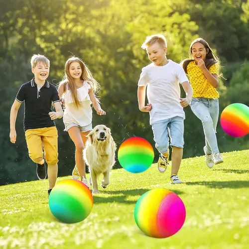 Miniatura 6 de Vinsot Paquete de 12 bolas inflables de 8.5 pulgadas para parque infantil, bolas inflables para niños, balón inflable con bomba de mano