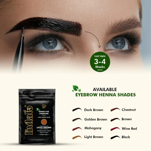 Miniatura 3 de Indalo Henna de cejas marrón claro de 0.35 oz Polvo de color para cejas, a prueba de manchas y resistente al agua, vegano, libre de crueldad