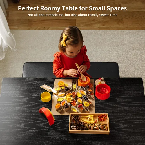 Miniatura 8 de Gizoon Juego de mesa de comedor para 4, moderno juego de mesa y sillas de cocina de 5 piezas, espacio pequeño Comedor de 4 Sillas y Mesa, marco