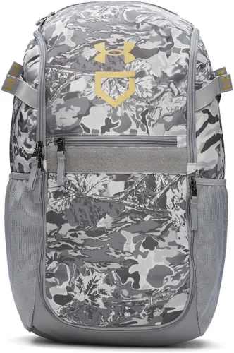 Miniatura 13 de Under Armour Mochila de béisbol para adulto unisex Utility con estampado, Tamaño único (412) Azul marino medianoche/ Oro metálico
