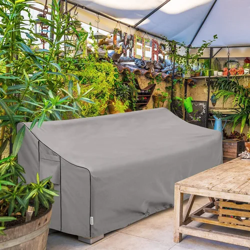 Miniatura 7 de Funda impermeable para sofá de patio, tela Oxford 600D resistente con protección UV y rejillas de ventilación, se adapta a 52 pulgadas de ancho x 35