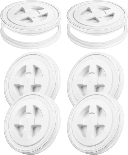 Miniatura 12 de Aodaer 4 tapas de sellado de 5 galones, tapa giratoria de plástico reutilizable para contenedor de almacenamiento de alimentos, comederos de pollo