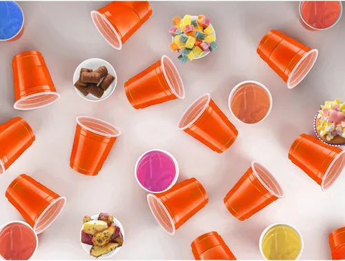 Miniatura 4 de 120 vasos de chupito de plástico naranja de 2 onzas, vasos de chupito de Acción de Gracias, desechables para beber, degustaciones servidas