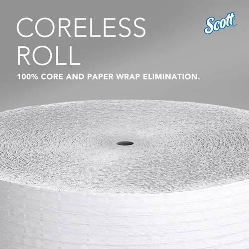 Miniatura 4 de Scott Professional Papel higiénico Jumbo Roll sin núcleo de alta capacidad, a granel (07005), seguro para sépticos, blanco