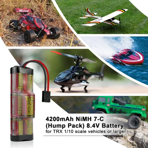 Miniatura 6 de melasta Batería NiMH de 8.4V 4200mAh Hump adecuada para Tracxas RC Racing Car Truck Boat Tank RC Hobby, batería recargable RC Nimh de 7 celdas