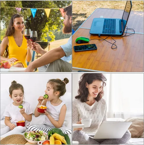 Miniatura 5 de PATIKIL Mesa plegable para laptop, escritorio de regazo portátil, mesa de picnic, mesa de cama, aperitivos, escritorios de trabajo para cama, sofá