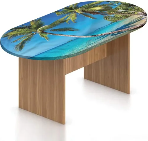 Miniatura 10 de XISUNYA Mantel ovalado ajustable para mesa de patio, poliéster elástico en el océano, mantel ajustable con estampado de tranquilidad para temporada