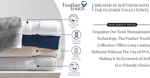 Miniatura 7 de Toalla de baño de felpa de algodón orgánico de lujo Certificado GOTS y OEKO-TEX Toallas de calidad hotelera premium Tecnología Feather Touch