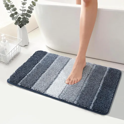 Miniatura 11 de COSY HOMEER Alfombras de baño de 24 x 17 pulgadas, ultra suaves y absorbentes, con respaldo de TPR antideslizante, lavable a máquina, alfombra Beige