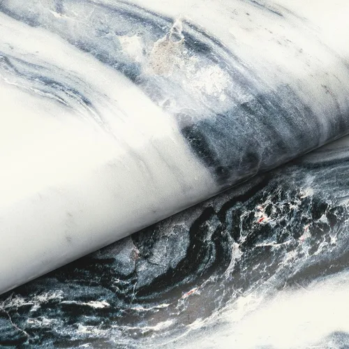 Livelynine Papel Tapiz Azul y Blanco Impermeable de Mármol Papel de Contacto para Encimeras Azul Marino Blanco Vinilo Adhesivo para Encimeras de