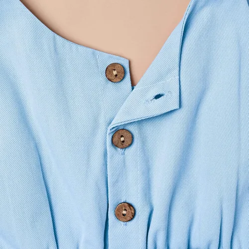 Miniatura 5 de Ropa para niña pequeña, con correa ajustable, sin mangas, de una pieza, con volantes, para verano, con bolsillo, de 6 meses a 5T