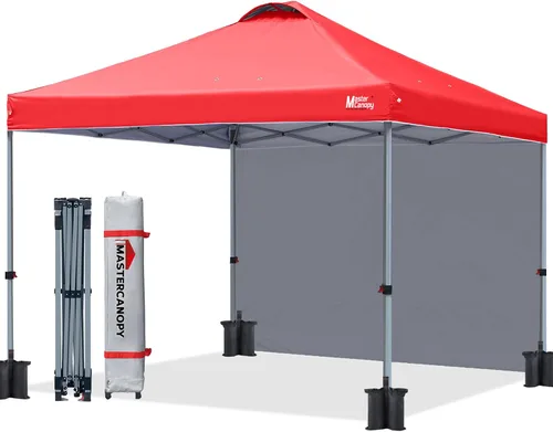 Miniatura 20 de MASTERCANOPY - Toldo desplegable duradero con 1 pared lateral (6.6 x 6.6 pies, caqui)