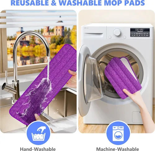 Miniatura 6 de Almohadillas de repuesto reutilizables compatibles con Swiffer PowerMop, repuestos de microfibra para mopa eléctrica, lavables a máquina