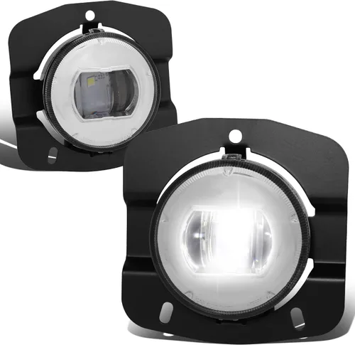 DNA MOTORING FL-HAY-015-CH - Par de faros antiniebla de proyector LED completo compatibles con Kenworth T680 2011-2022, lente transparente cromada