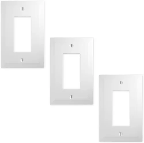Miniatura 28 de Questech Cubiertas de tomacorrientes, placas de pared dúplex individuales, placas de interruptor de 1 banda, tamaño estándar, cubiertas de toma