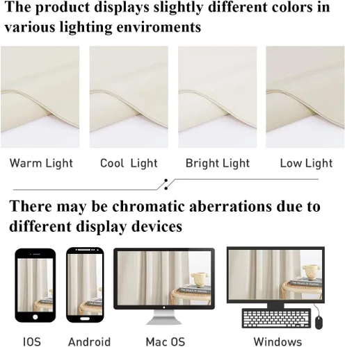 Miniatura 8 de StangH Cortinas de terciopelo beige para dormitorio de niños, elegante decoración del hogar con pestaña trasera y cinturón de gancho, cortinas