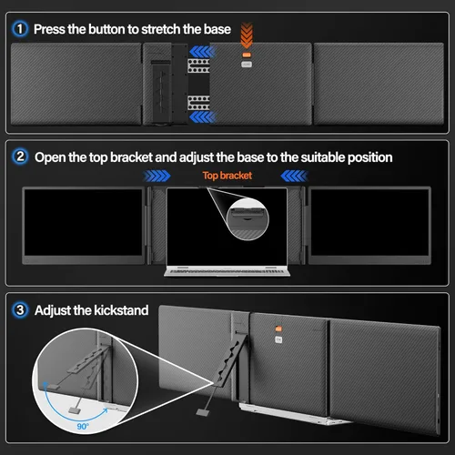 Miniatura 3 de Setclod Monitor extensor de pantalla para portátil actualizado, pantalla IPS FHD de 14.1 pulgadas, 1080P FHD IPS, extensor de monitor para laptop